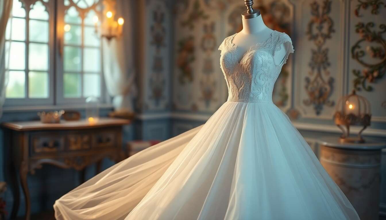 &eacute;motions associ&eacute;es au r&ecirc;ve de robe de princesse