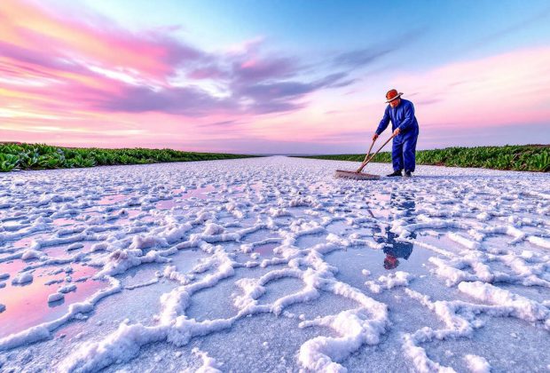 Production de gros sel à Noirmoutier : 40 tonnes par saison