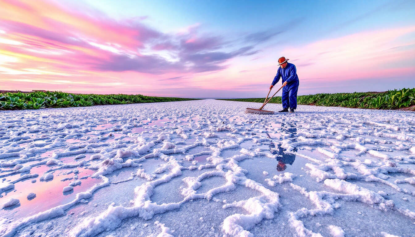 Production de gros sel à Noirmoutier : 40 tonnes par saison