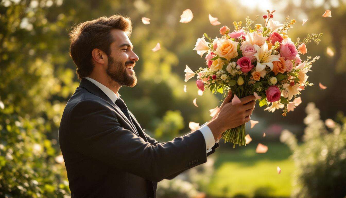 Idée tendance : le lancer de bouquet pour homme